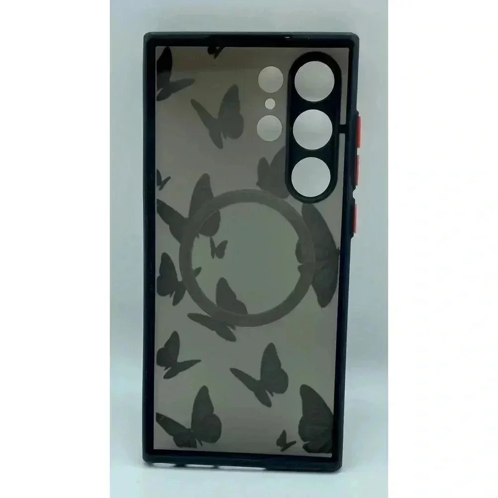 Butterfly Translucent Case For Samsung Galaxy S23 Ultra 6.8” Magnetic Shockproof